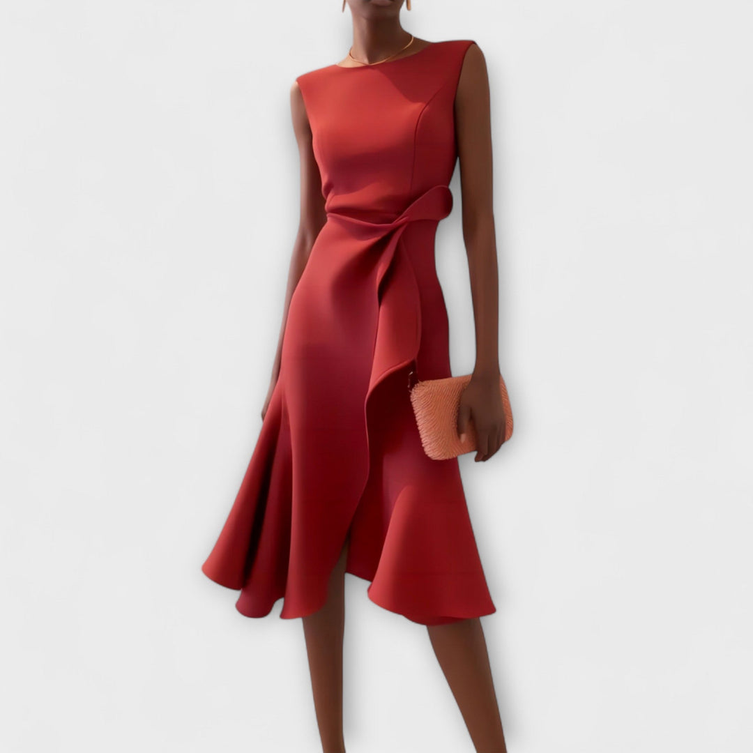 Nivara – Kleid mit Taillenknoten und Falten
