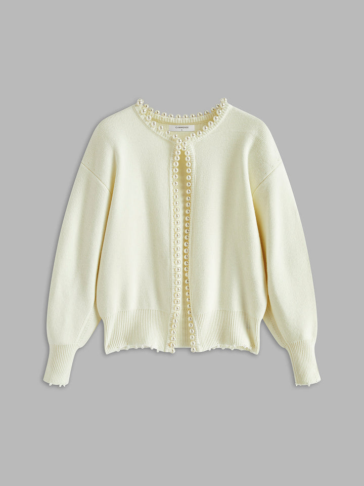 Virela – Mit Perlenbesatz gestrickte Jacke