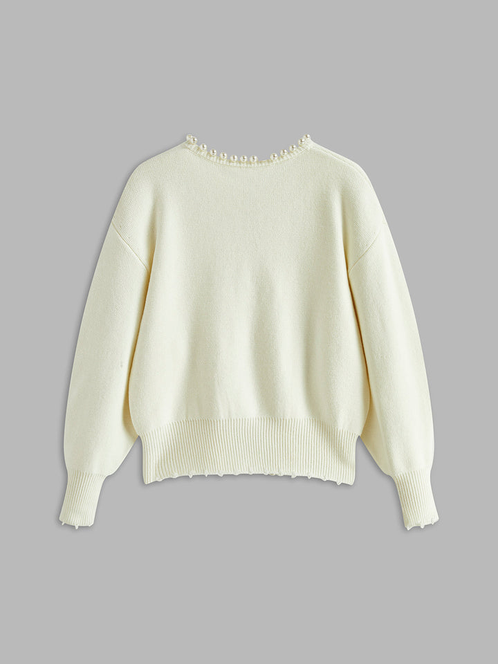 Virela – Mit Perlenbesatz gestrickte Jacke