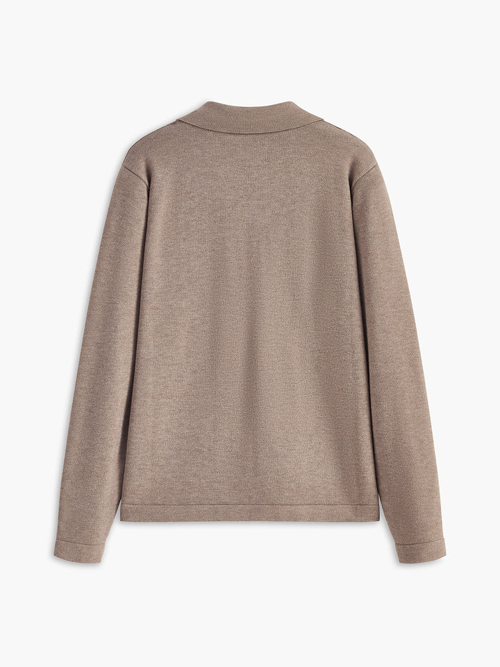 Elyra – Polo mit V-Ausschnitt, Feinstrick-Pullover