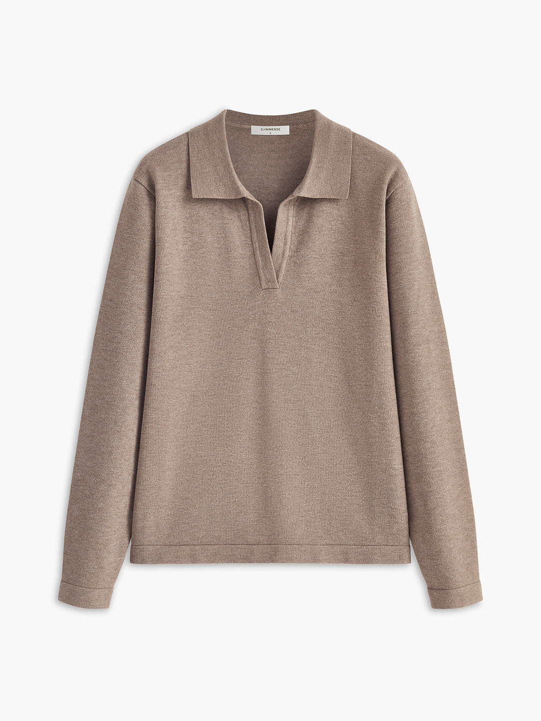 Elyra – Polo mit V-Ausschnitt, Feinstrick-Pullover