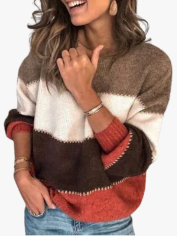 Ilyra – Gestreifter Patchwork-Mohair-Mix-Pullover