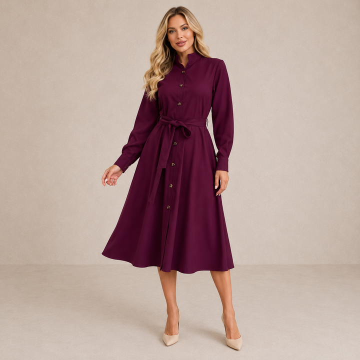 Evyra – Midi-Kleid mit Knopfleiste