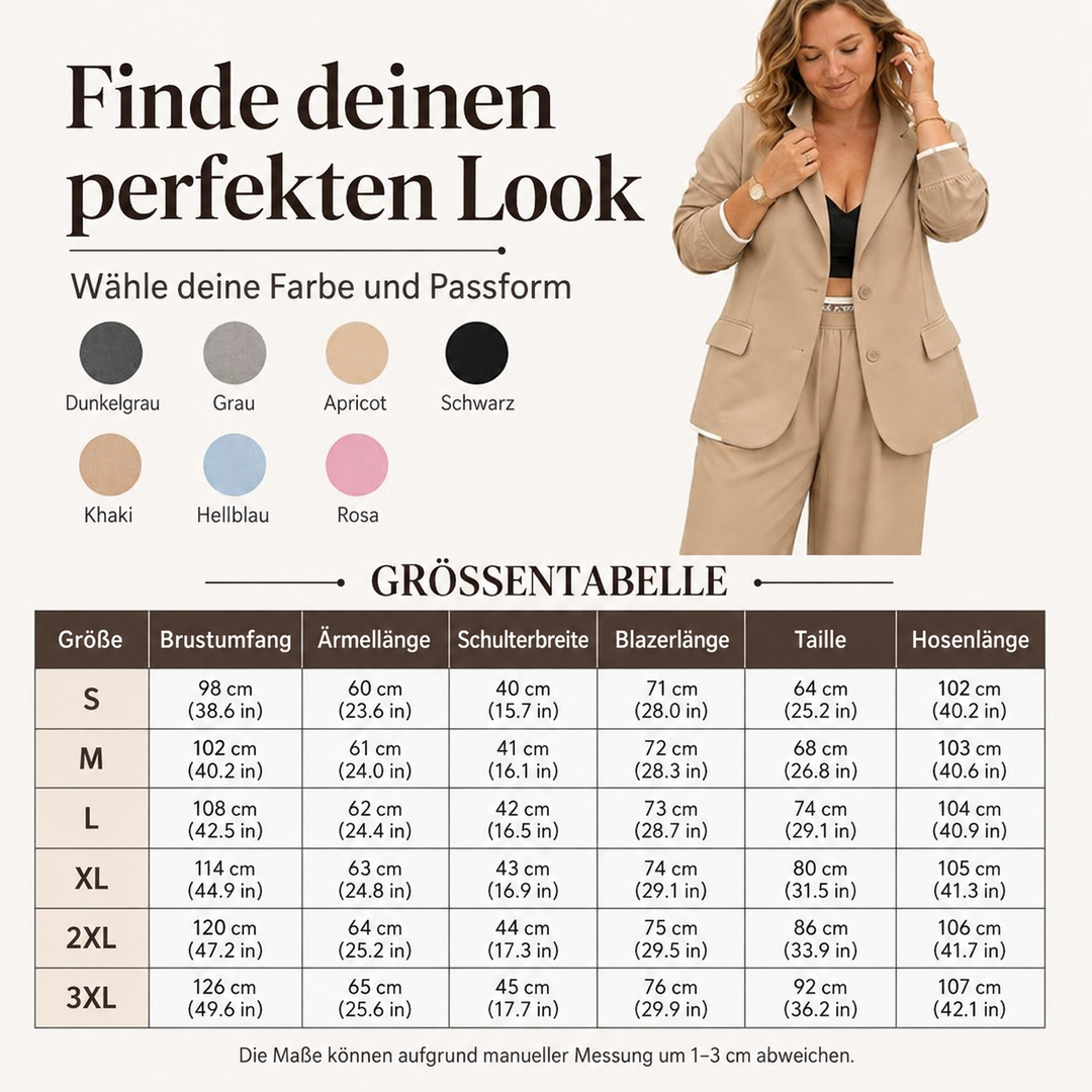 Reniva – Weit geschnittenes Blazer- und Hosen-Set