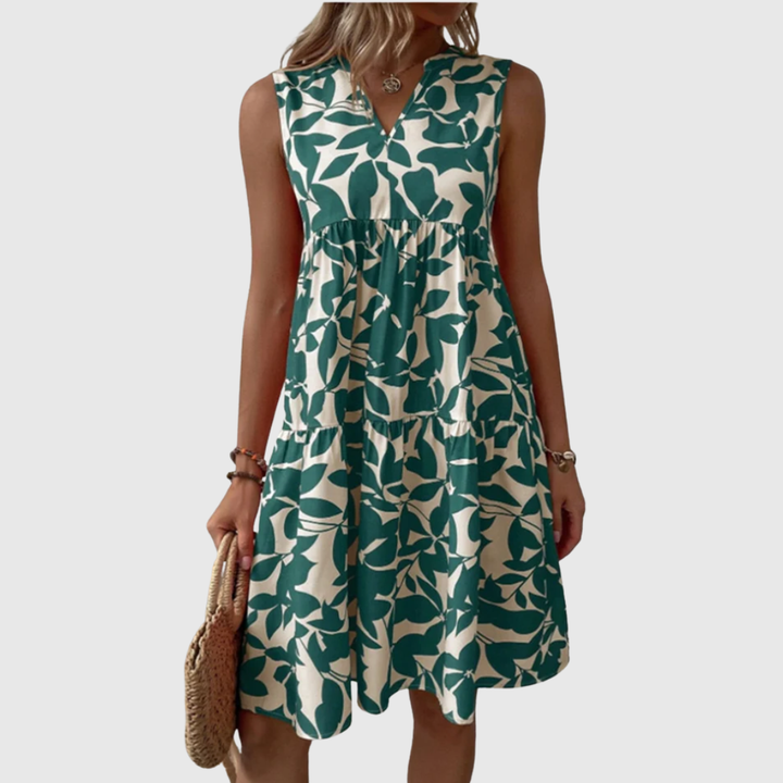 Nivara – Midi-Kleid mit ausgestelltem Schnitt und Polka-Dots