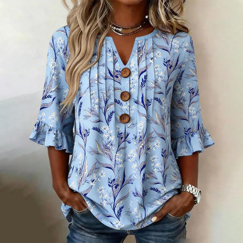 Nylera – Blumenprint Baumwollmischung-Pullover