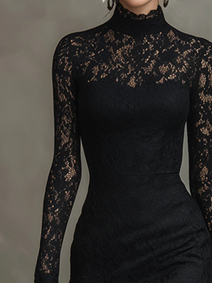 Meerjungfrauenschnitt Spitzen-Maxikleid