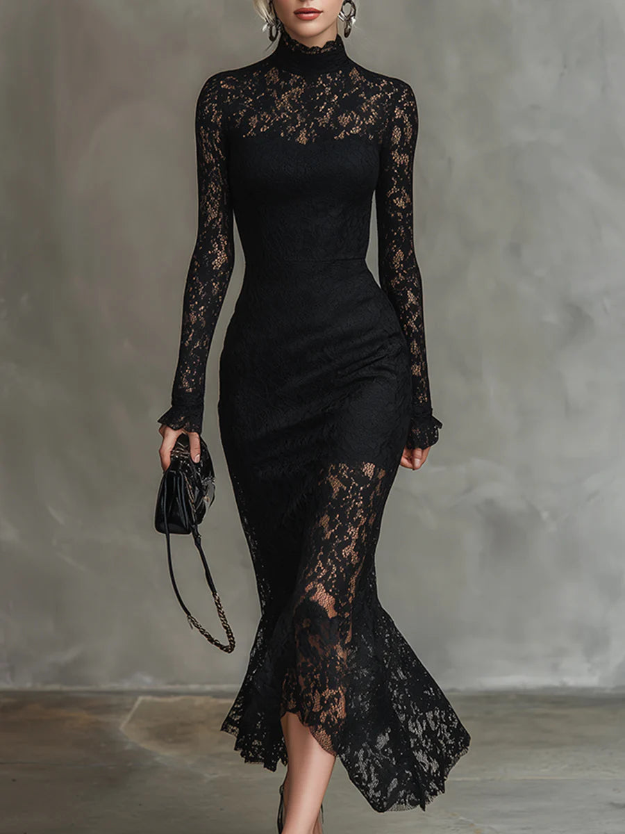 Kelira – Maxikleid mit Fischschwanzsaum aus Spitze