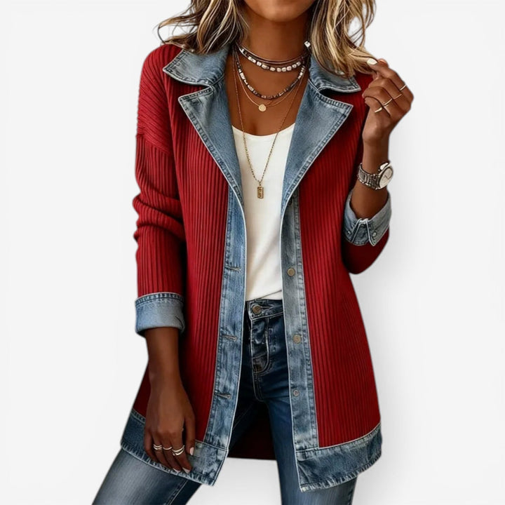 Velira – Denim-inspirierte Baumwollstrickjacke