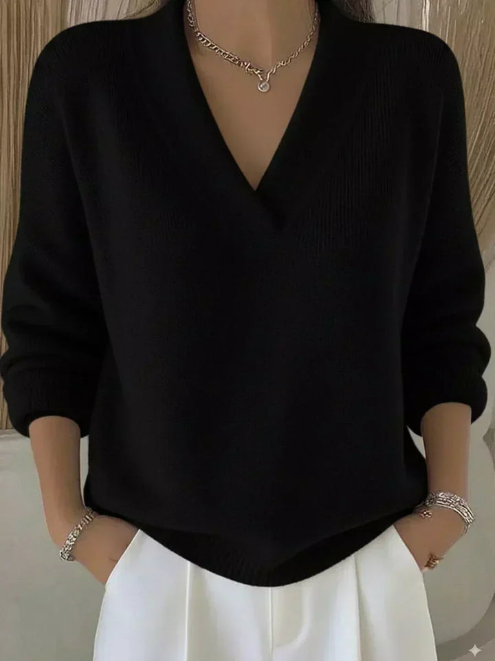Vesara – V-Ausschnitt-Feinstrickpullover