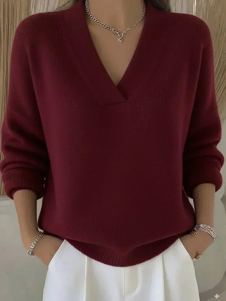 Vesara – V-Ausschnitt-Feinstrickpullover