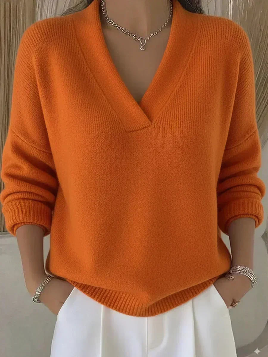 Vesara – V-Ausschnitt-Feinstrickpullover