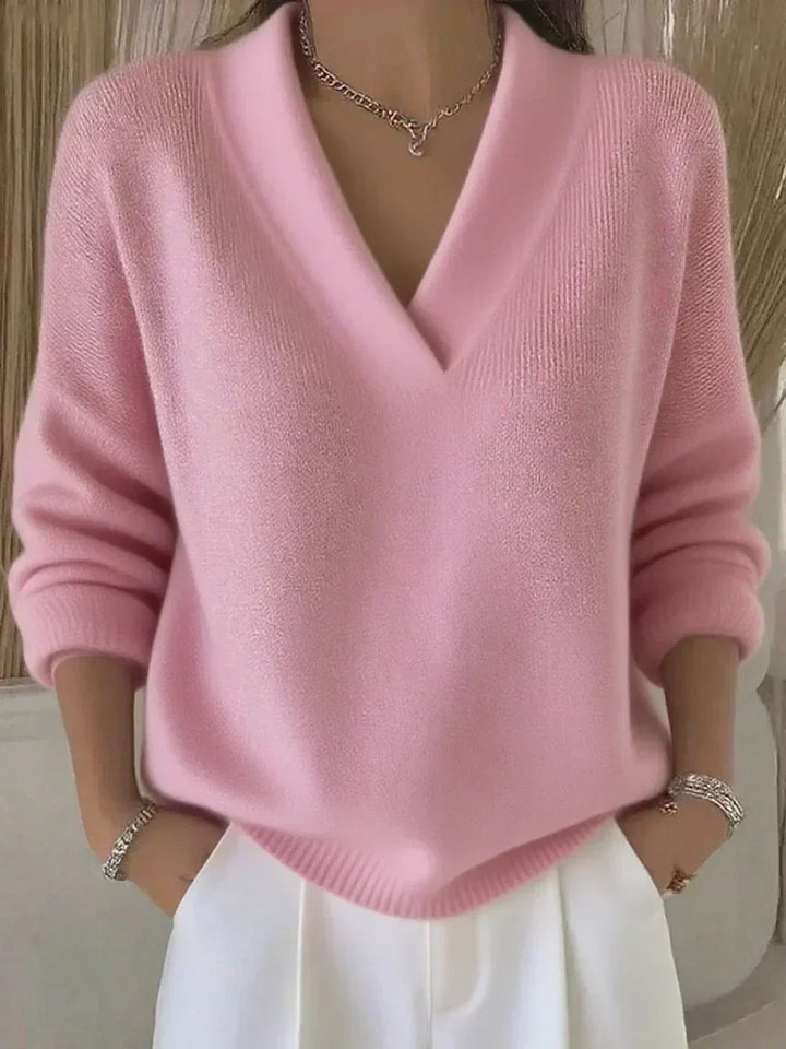 Vesara – V-Ausschnitt-Feinstrickpullover