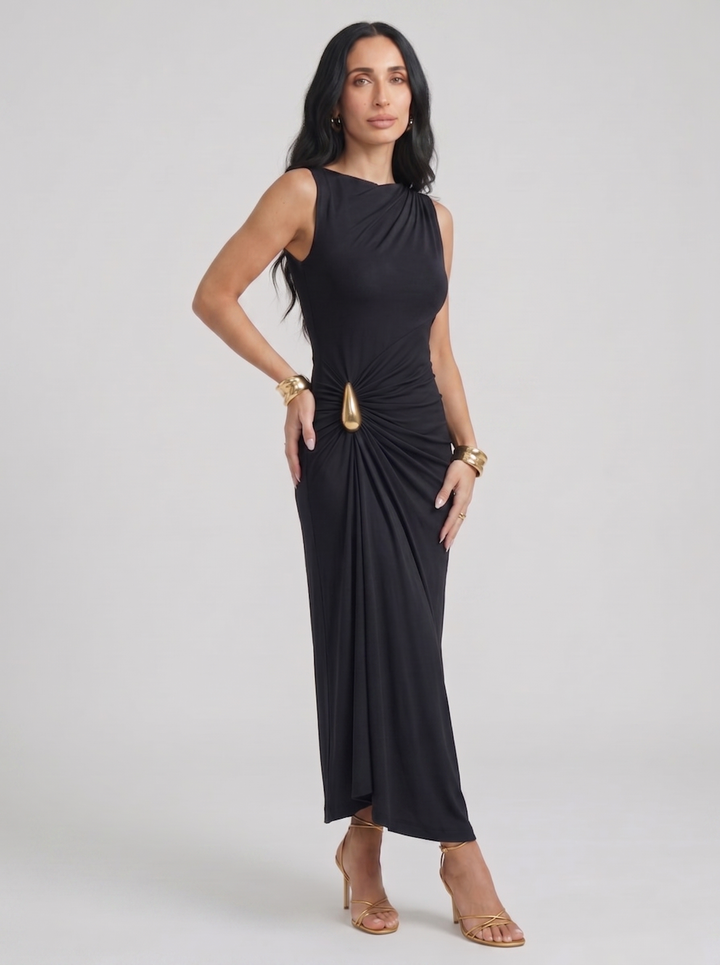 Mireva – Kleid aus technischem Stoff mit Hüftraffung