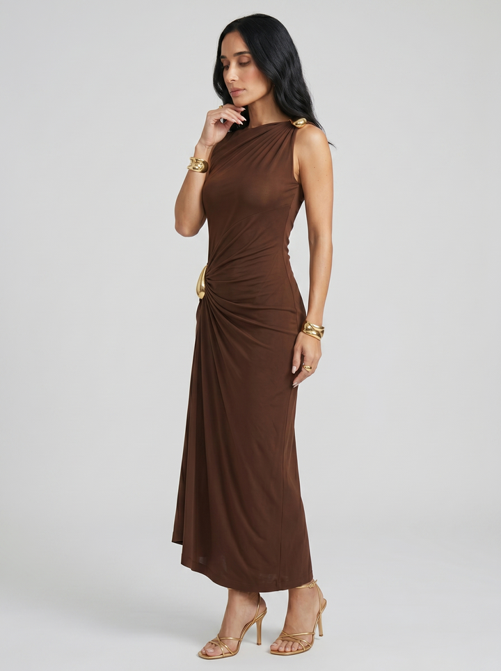 Mireva – Kleid aus technischem Stoff mit Hüftraffung