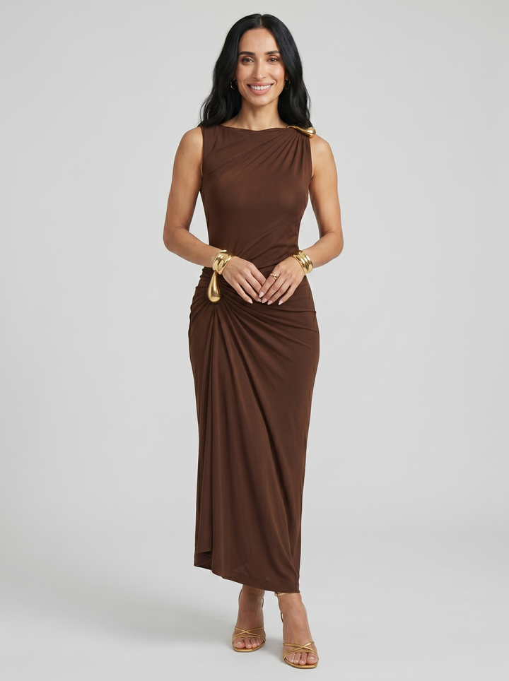 Mireva – Kleid aus technischem Stoff mit Hüftraffung