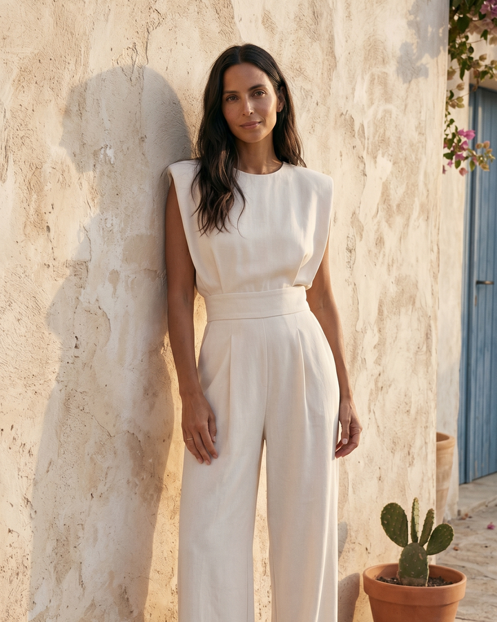 Neraya – mit gepolsterten Schultern, Stretchgewebe-Jumpsuit