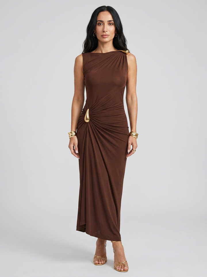 Mireva – Kleid aus technischem Stoff mit Hüftraffung