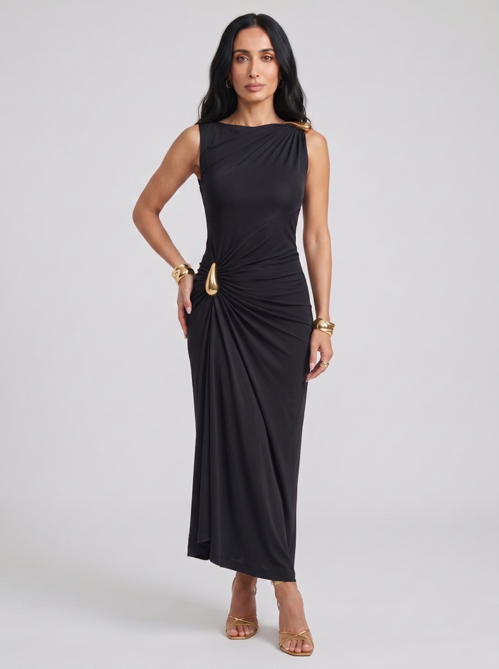 Mireva – Kleid aus technischem Stoff mit Hüftraffung