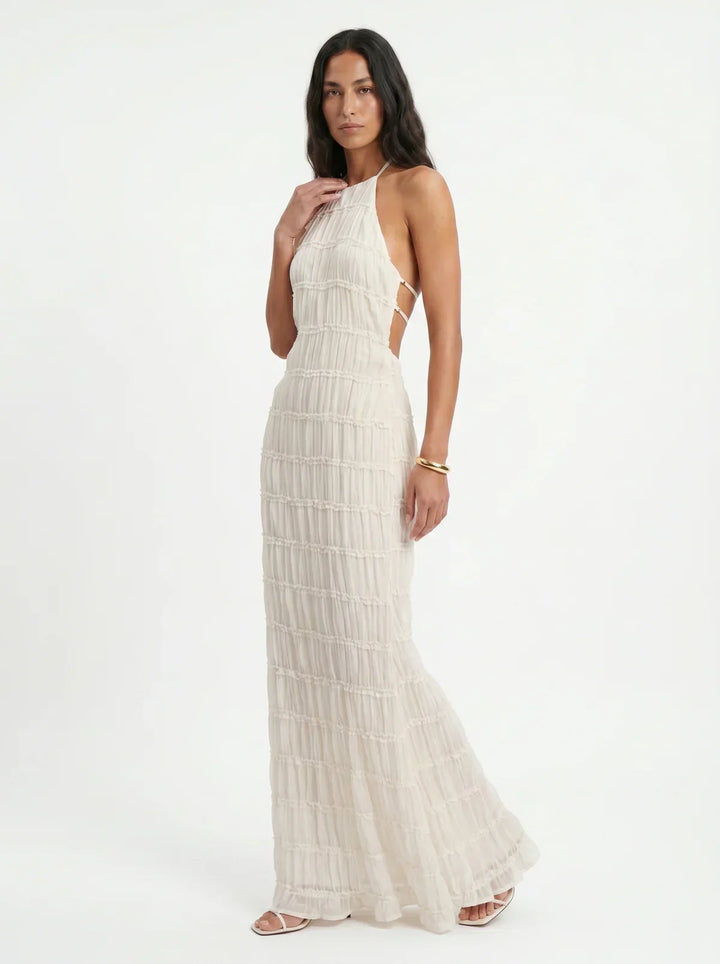 Ivessa – Gestuftes Rüschenkleid aus Baumwollmischung