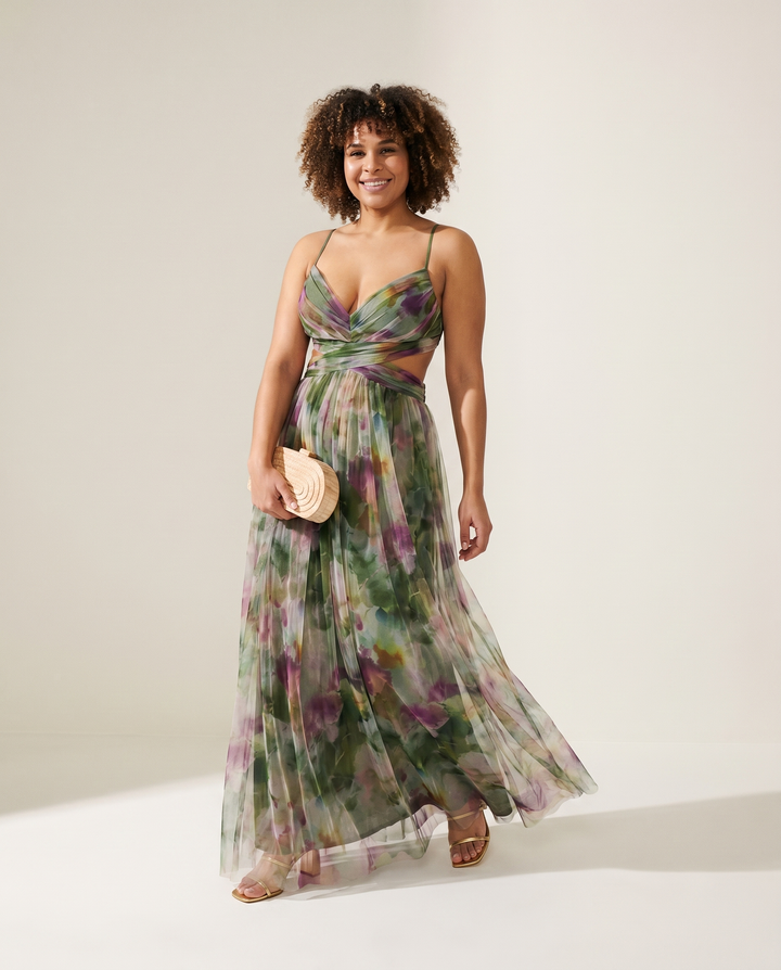 Empire-Taille Chiffon-Maxikleid