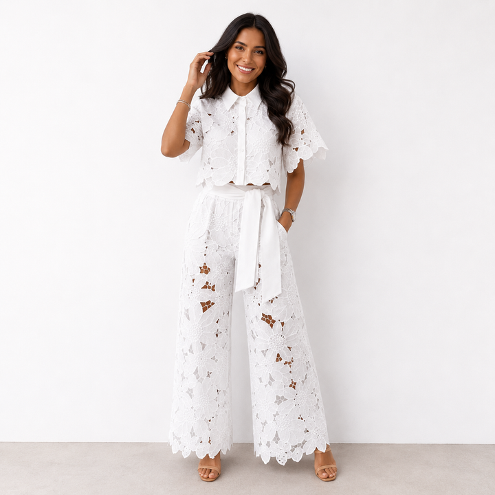 Avessa – Perforiertes Tweed-Set