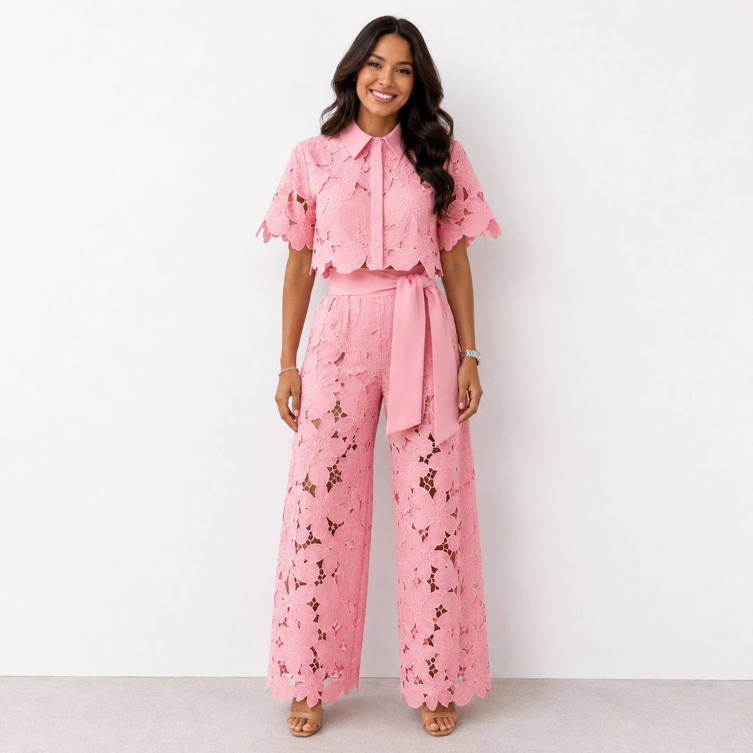 Avessa – Perforiertes Tweed-Set