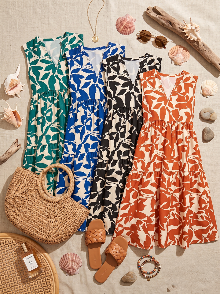 Nivara – Midi-Kleid mit ausgestelltem Schnitt und Polka-Dots