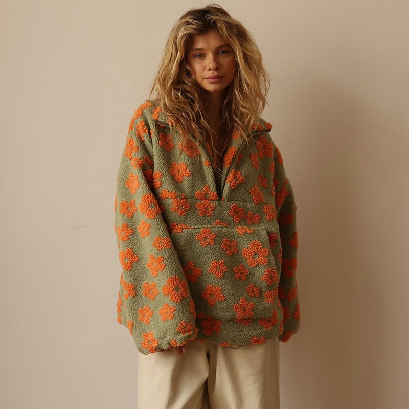Avenli – floral bedruckter Fleecepullover