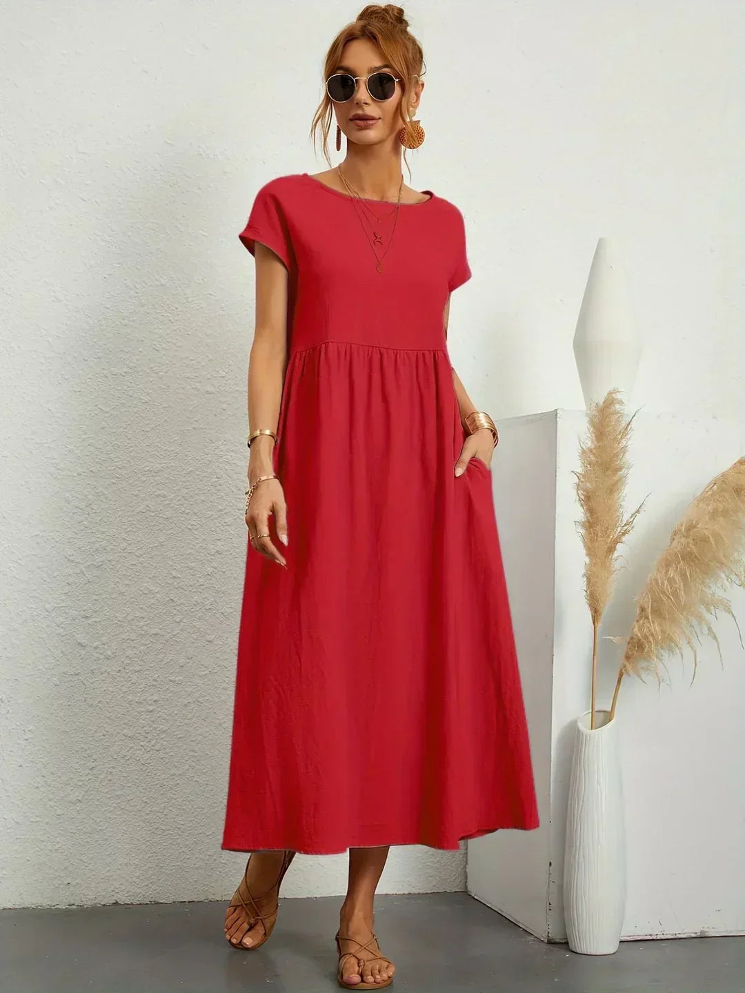 Calira – Midi-Baumwollkleid