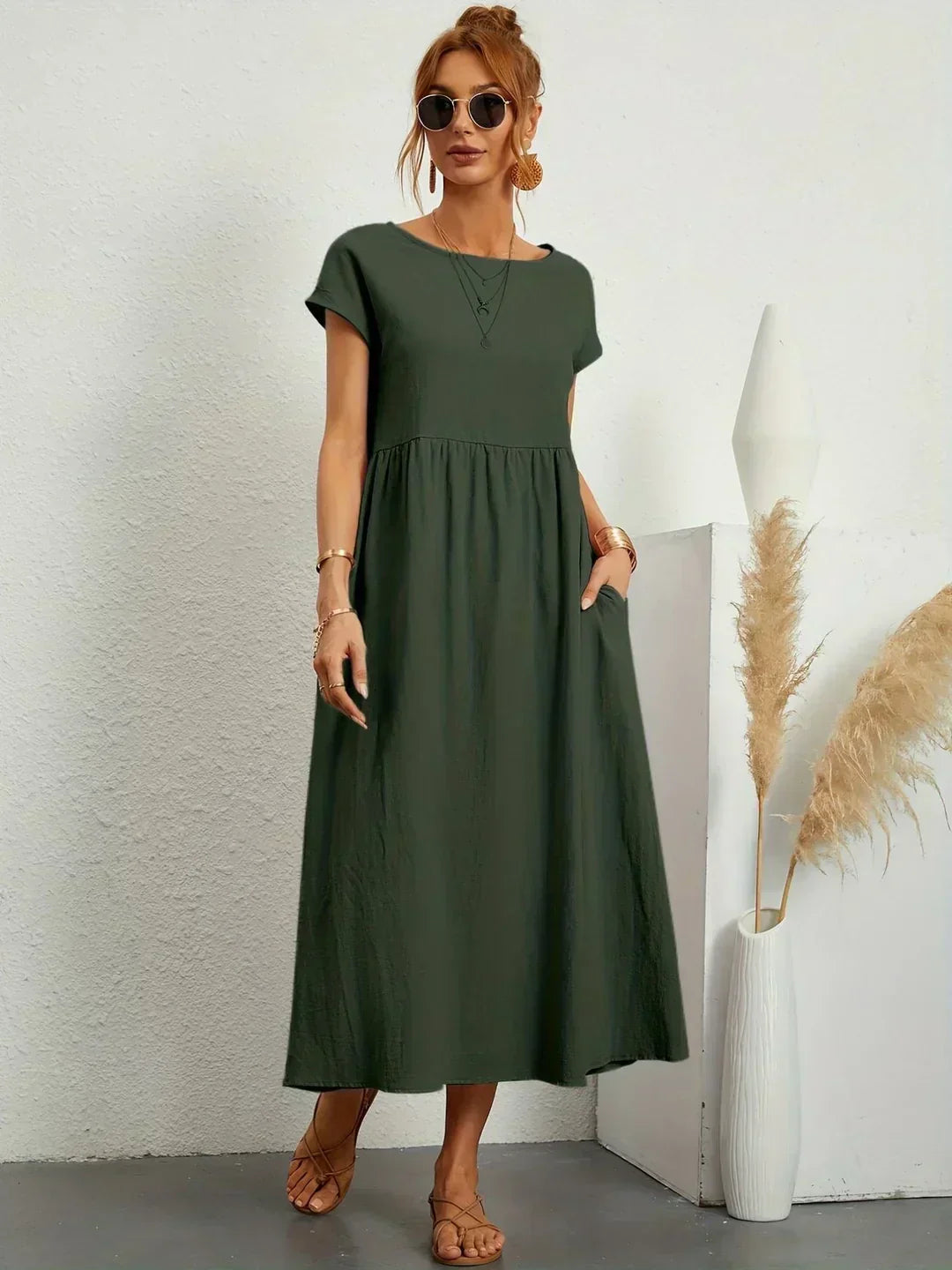 Calira – Midi-Baumwollkleid