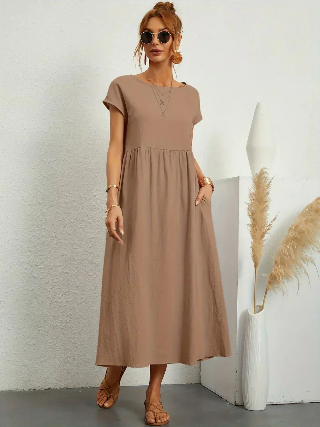 Calira – Midi-Baumwollkleid