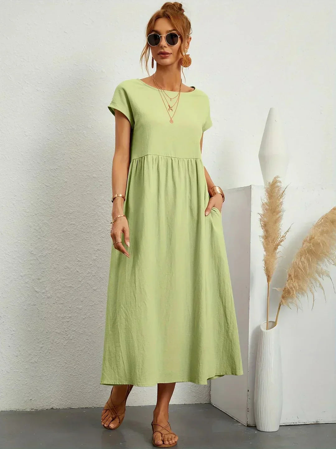 Calira – Midi-Baumwollkleid