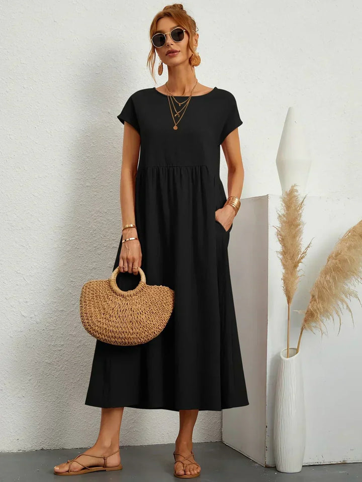 Calira – Midi-Baumwollkleid