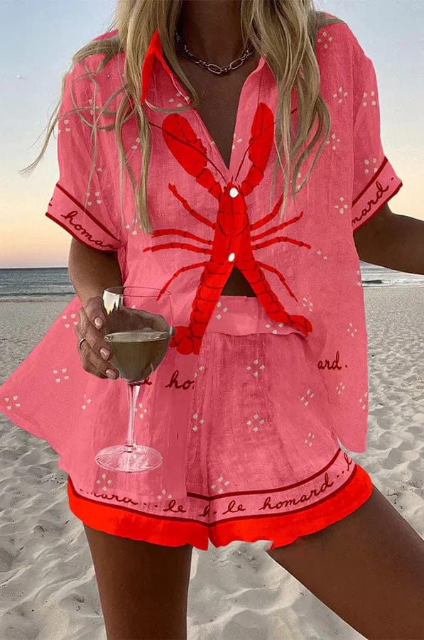 Soreli – Gewebtes Baumwollhemd-und-Shorts-Set