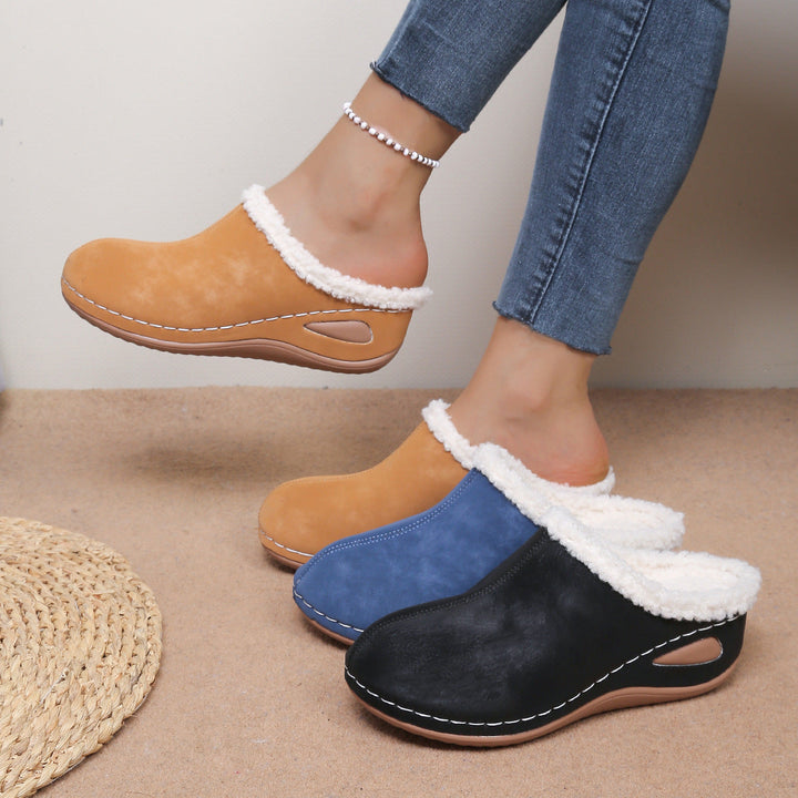 Mireva – weiter Zehenbereich, Fellfutter-Sandalen