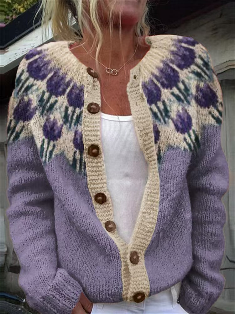 Velori – Strickjacke mit floralem Druck