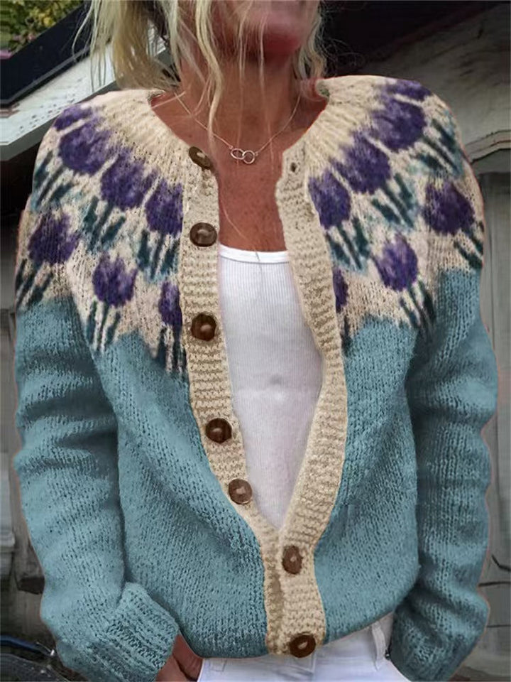 Velori – Strickjacke mit floralem Druck