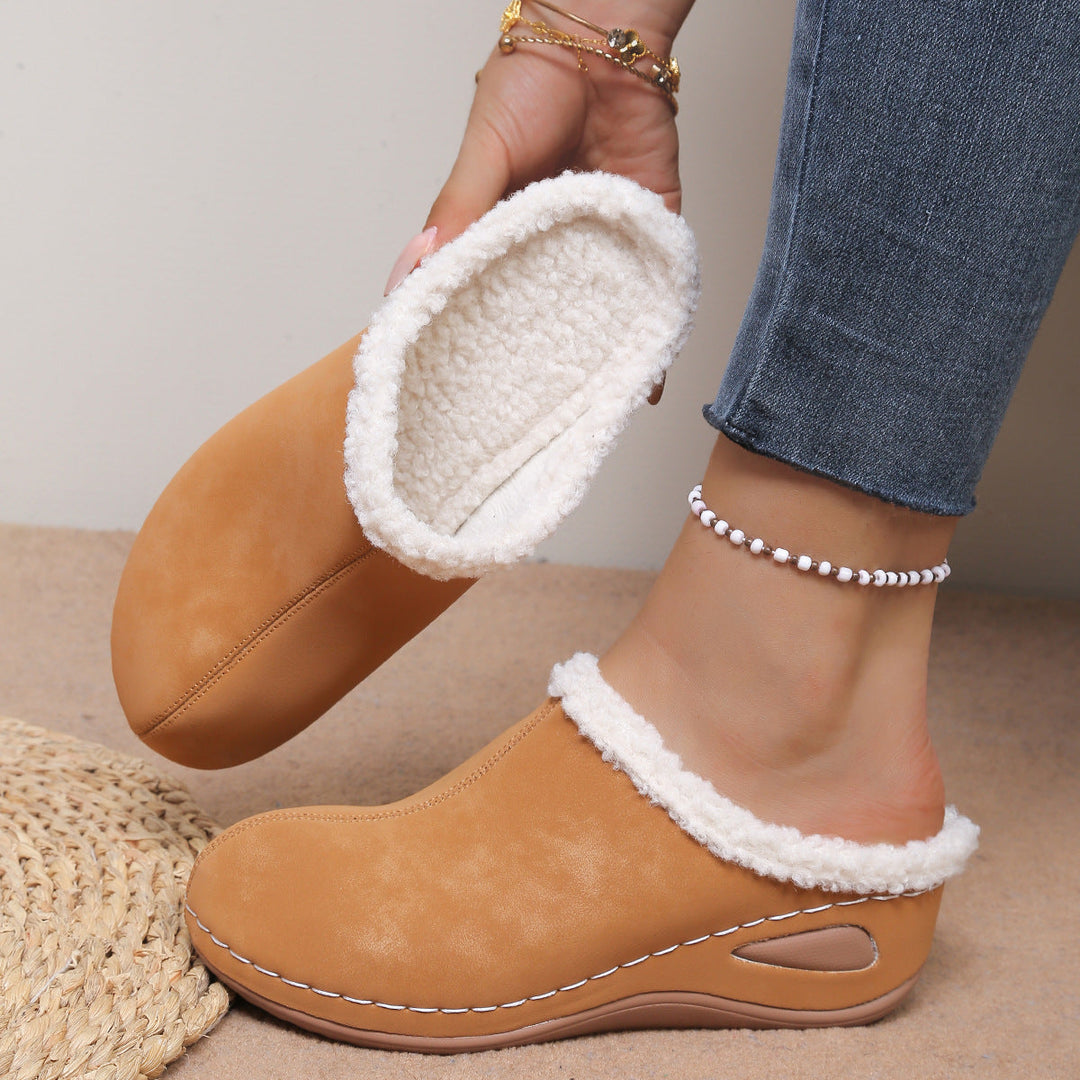 Mireva – weiter Zehenbereich, Fellfutter-Sandalen