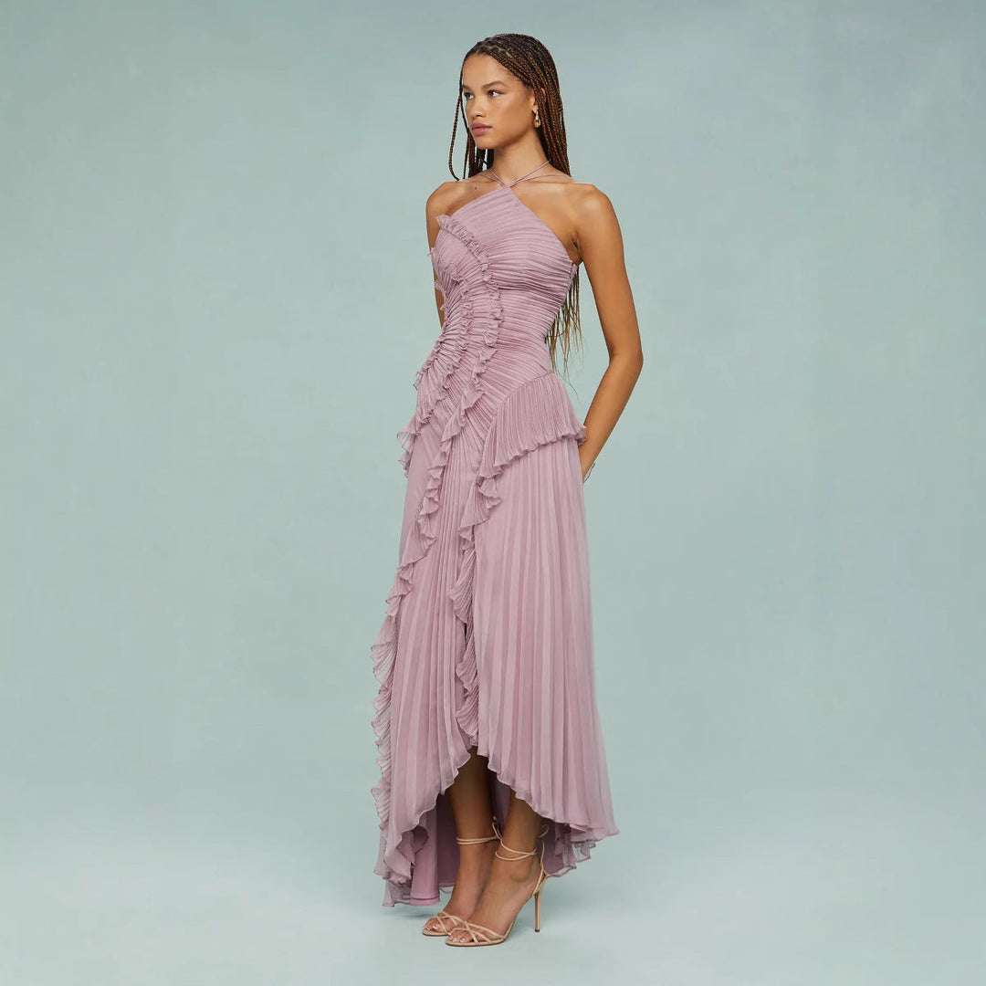 Ilyra – Drapiertes Oberteil, gewebtes Kleid