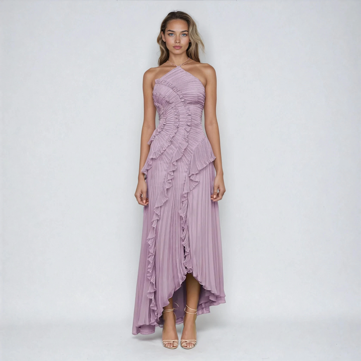 Ilyra – Drapiertes Oberteil, gewebtes Kleid