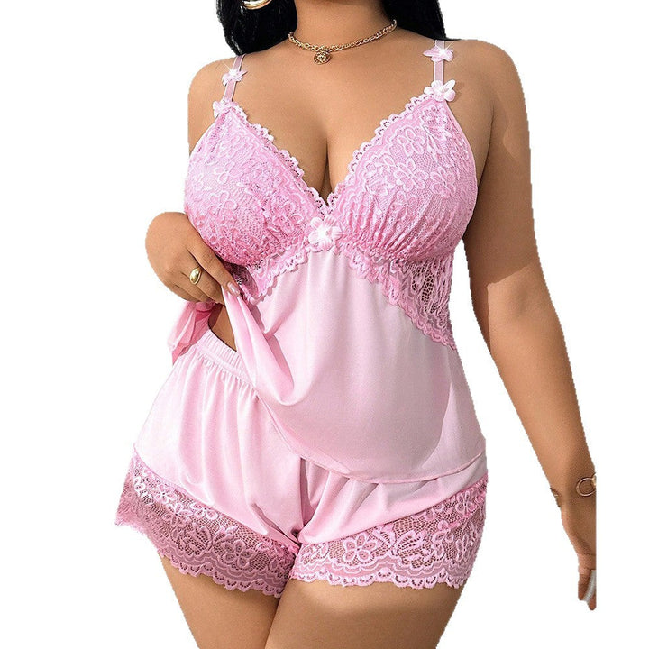 Virela – Spitzen-Babydoll-Set mit verstellbaren Trägern