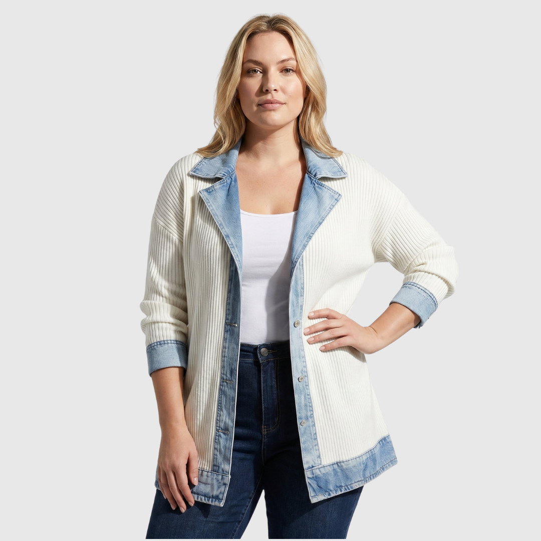 Velira – Denim-inspirierte Baumwollstrickjacke