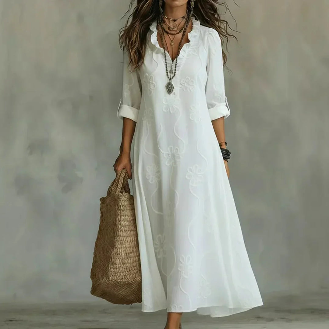 Talira – Maxikleid mit Riegelärmeln und Blumenmuster
