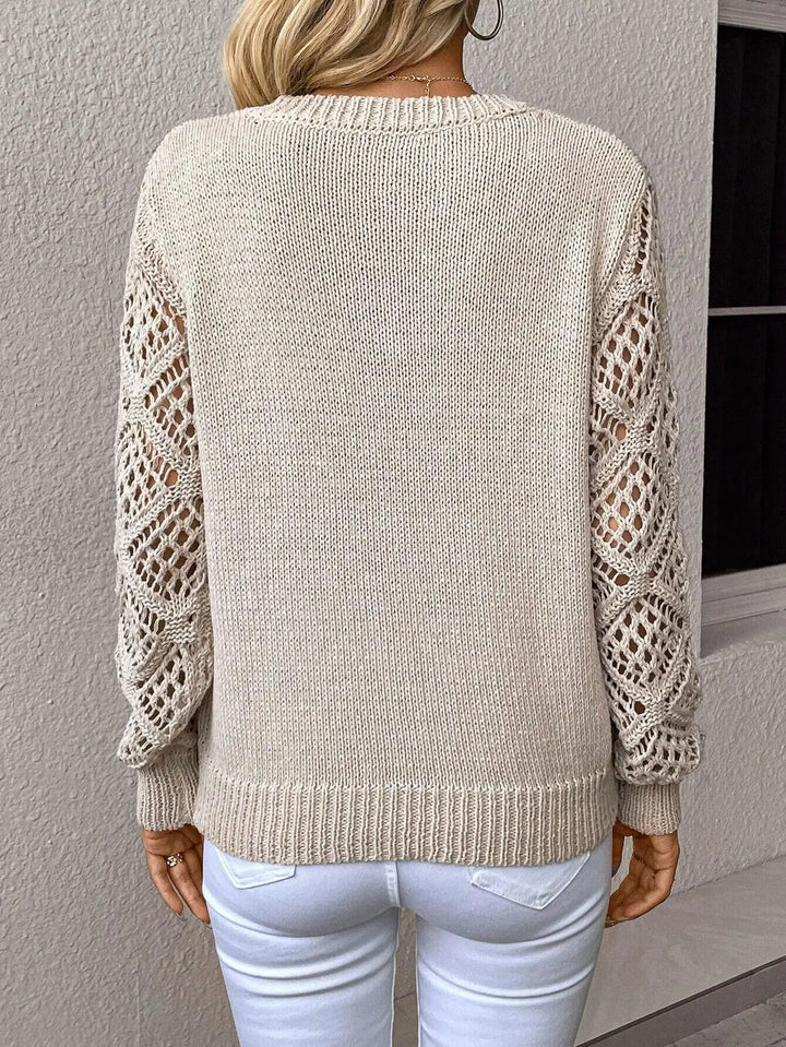Nalise – V-Ausschnitt Jersey-Strickpullover