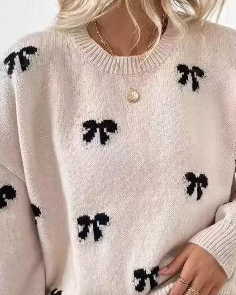 Novira – Strickpullover mit Allover-Schleifenmotiv