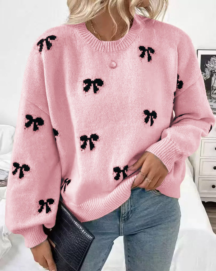 Novira – Strickpullover mit Allover-Schleifenmotiv