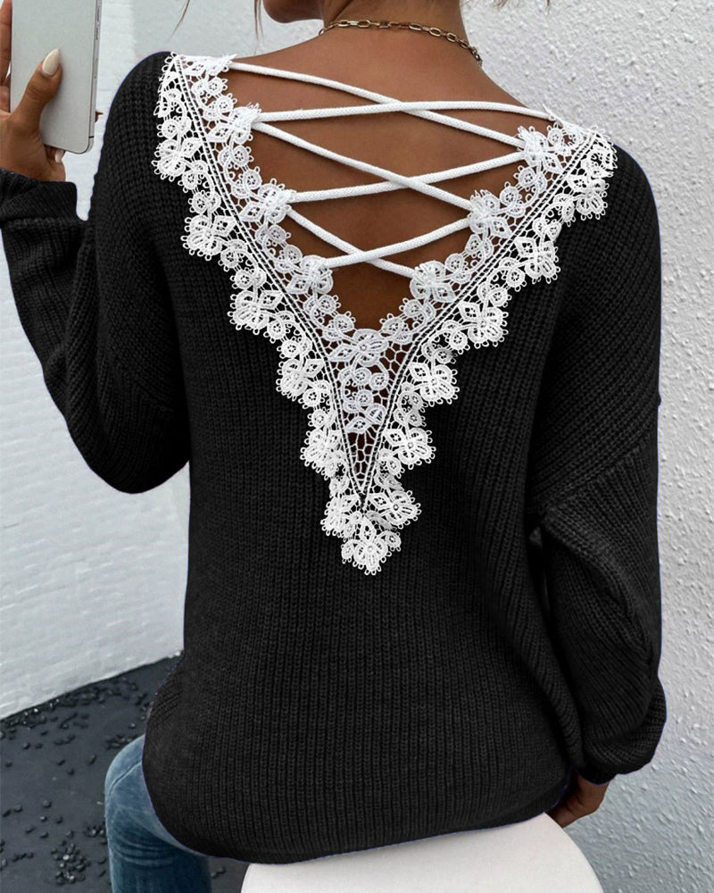 Zerla – Rückenfreier Strickpullover
