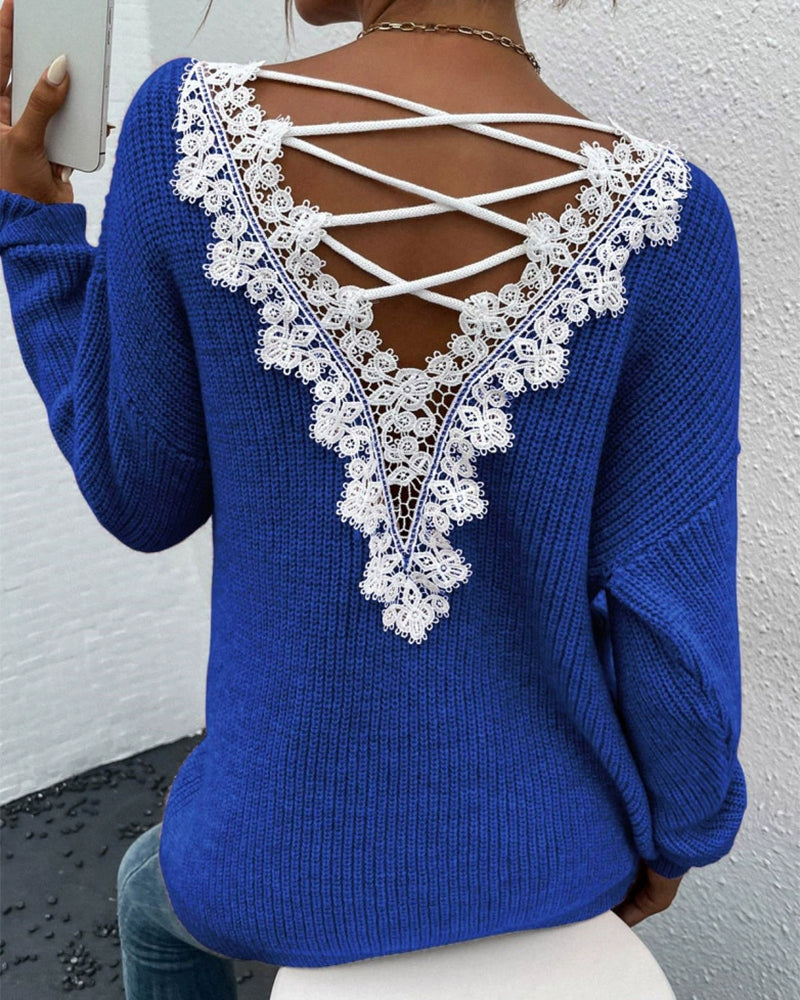 Zerla – Rückenfreier Strickpullover