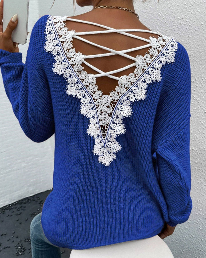 Zerla – Rückenfreier Strickpullover